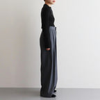 WOOL TROPICAL WIDE EASY PANTS #TOP GRAY [PRAGCW0110]
