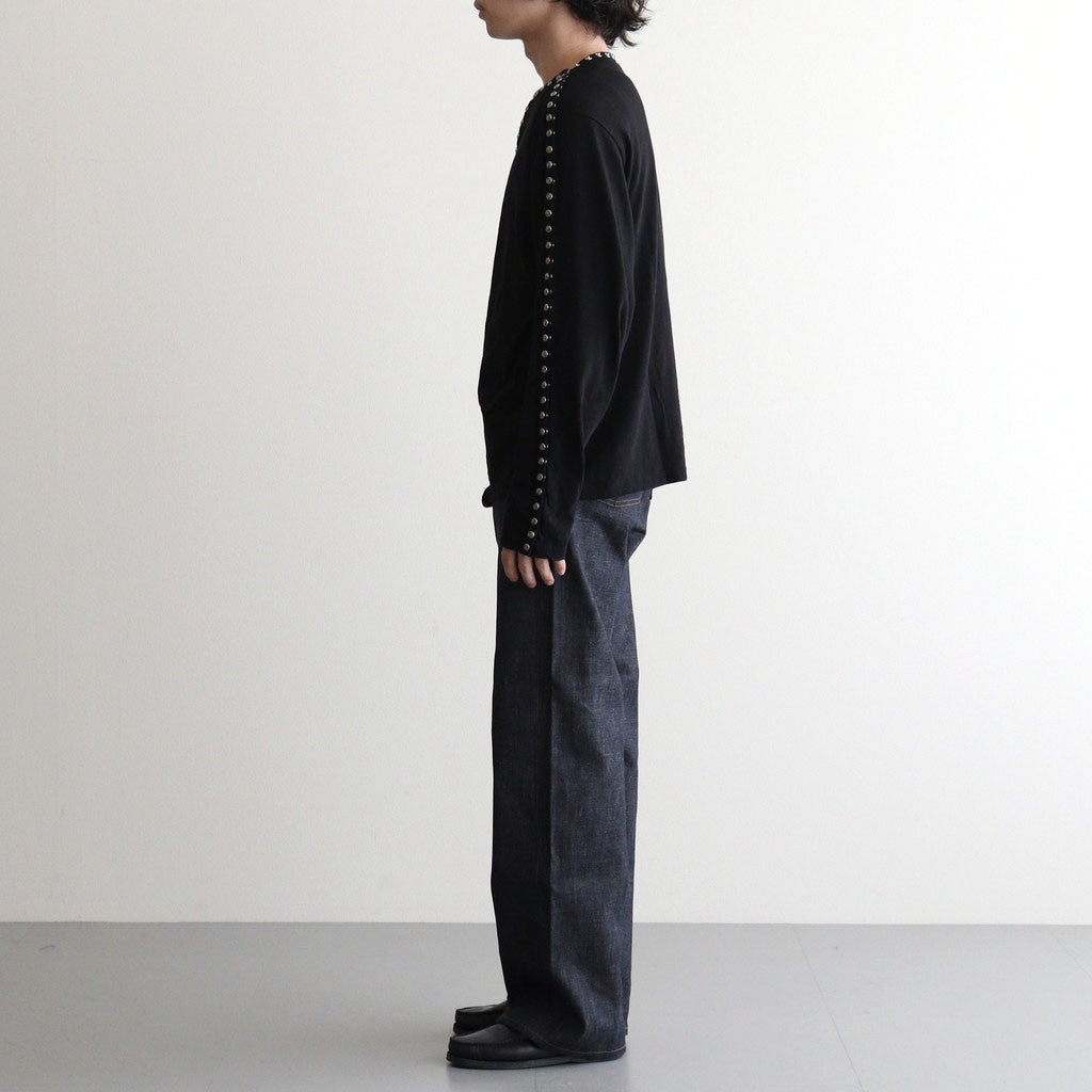 PEARL BUTTON TEE #BLACK [26330906]
