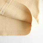 COTTON HIGH GAUGE RIB KNIT CROPPED CREW NECK CARDIGAN #YELLOW [A00C04HR]