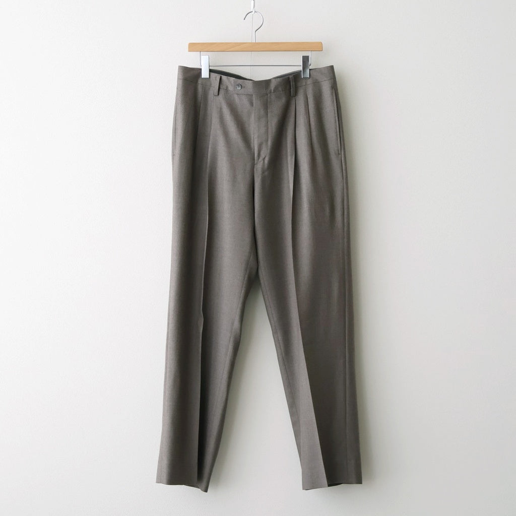 SUPER LIGHT WOOL TWO-TUCK SLACKS #TOP BROWN [A25AP02OS]