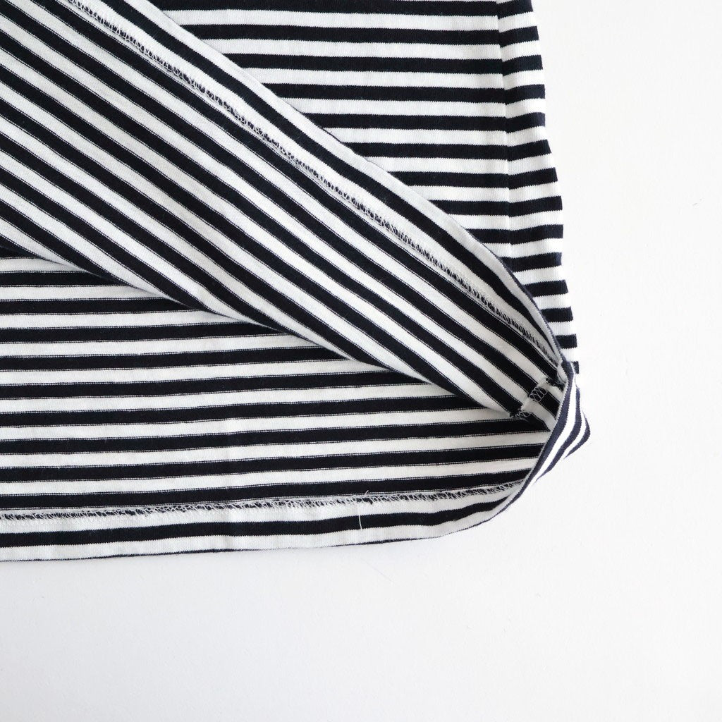 ムラ糸Tシャツ ロングスリーブワンピース Slub Yarn Long-Sleeve T-Shirt Dress #WHITE/NAVY [32061701]