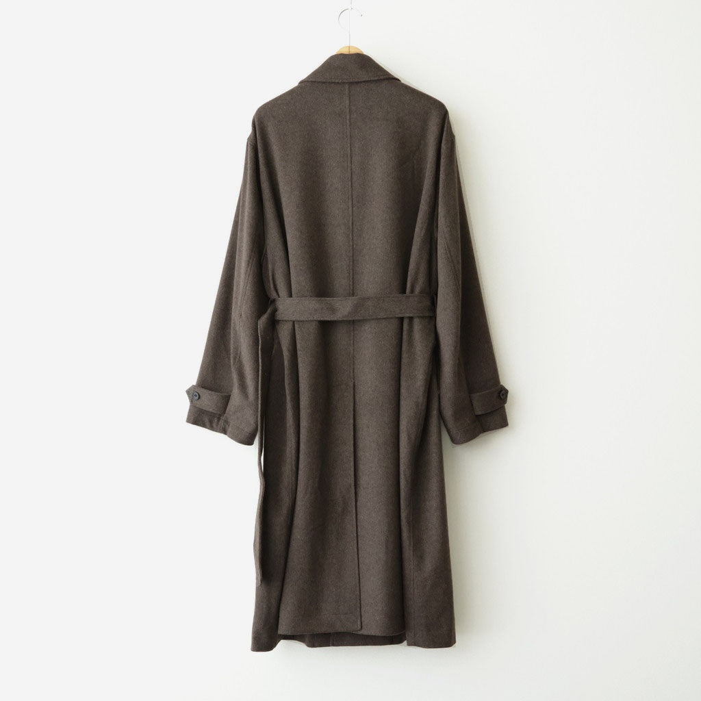 WOOL DOESKIN OVERSIZED INVESTIGATED COAT #GREY BROWN [ST.1531]