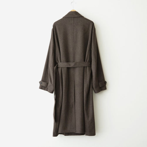 WOOL DOESKIN OVERSIZED INVESTIGATED COAT #GREY BROWN [ST.1531]