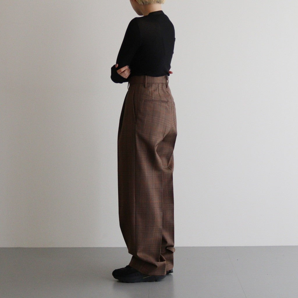 BLUEFACED WOOL CHECK SLACKS #BROWN CHECK [A24AP04CB]