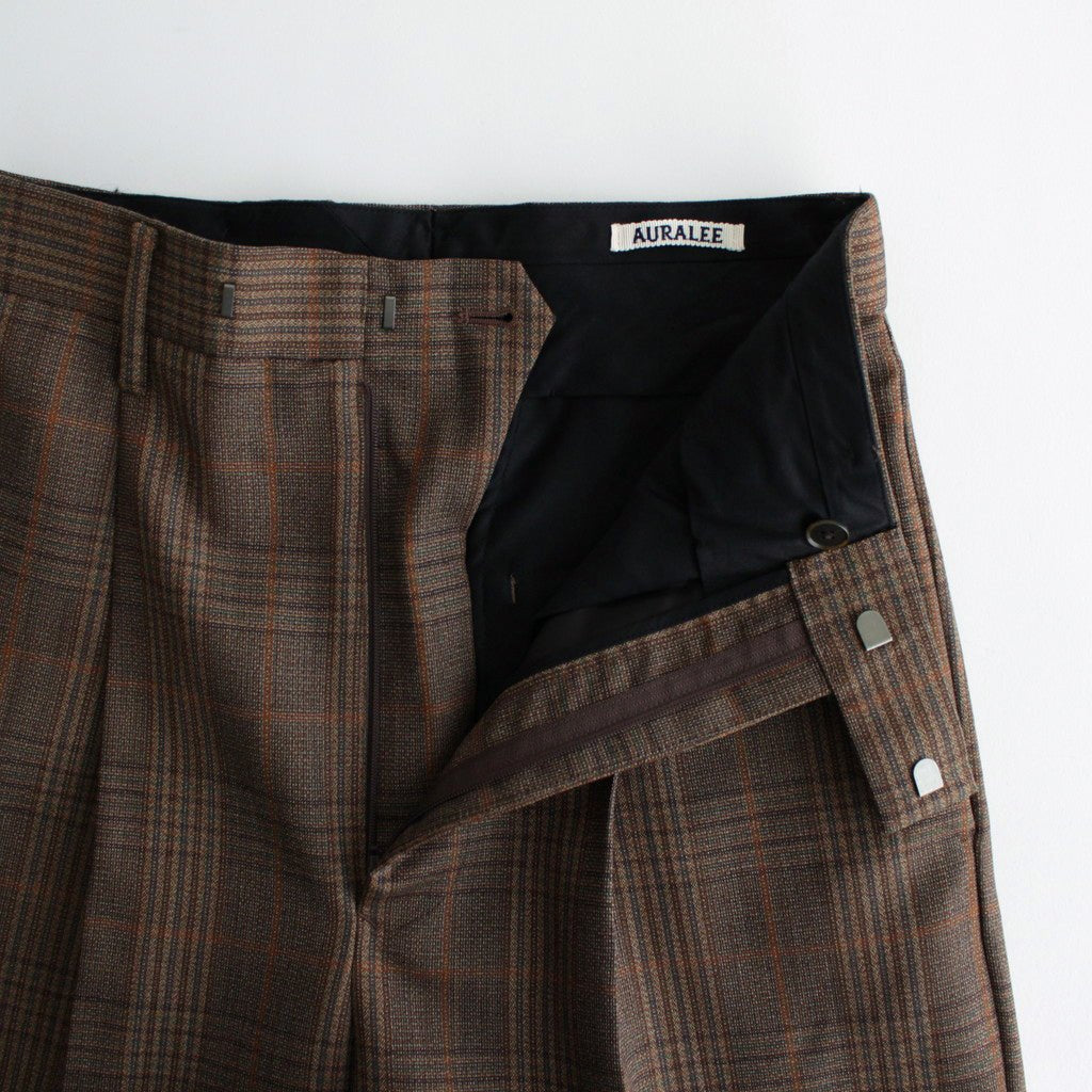 BLUEFACED WOOL CHECK SLACKS #BROWN CHECK [A24AP04CB]