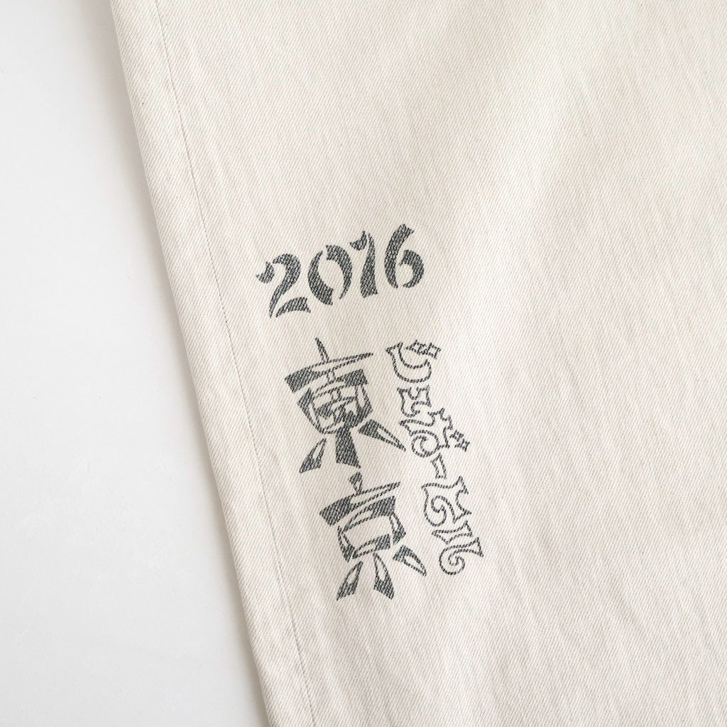 TATTOO FLASH PRINT MODERN DENIM WIDE CUT #ECRU [26440414