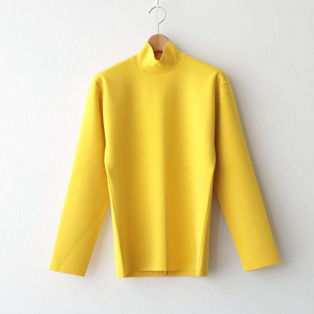 FINE WORSTED WOOL MILANO RIB KNIT TURTLE #MUSTARD [A26AT01CR]