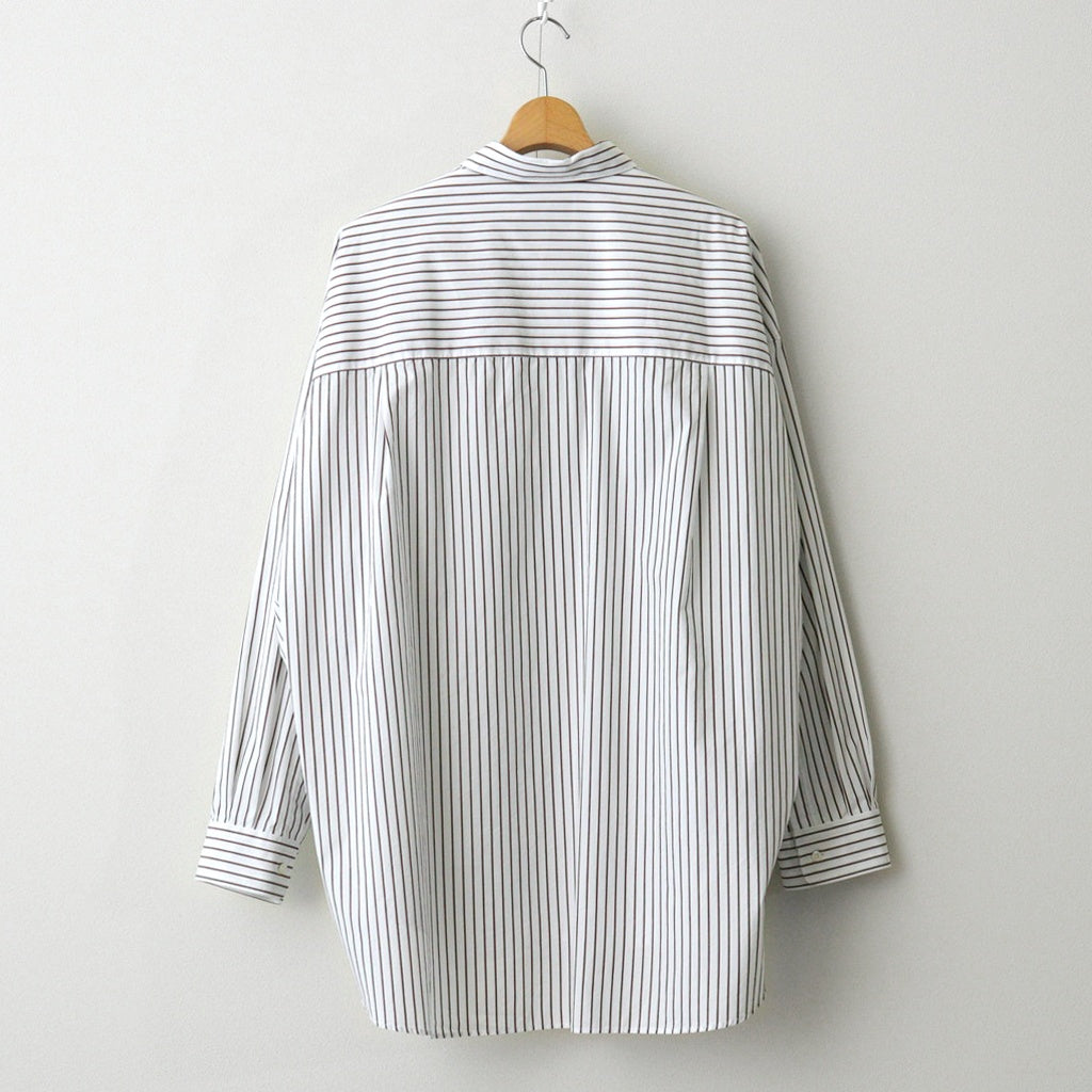 SIDOGRAS Stripe L/S Oversized Regular Collar Shirt #BROWN STRIPE [GM254-50025STB]