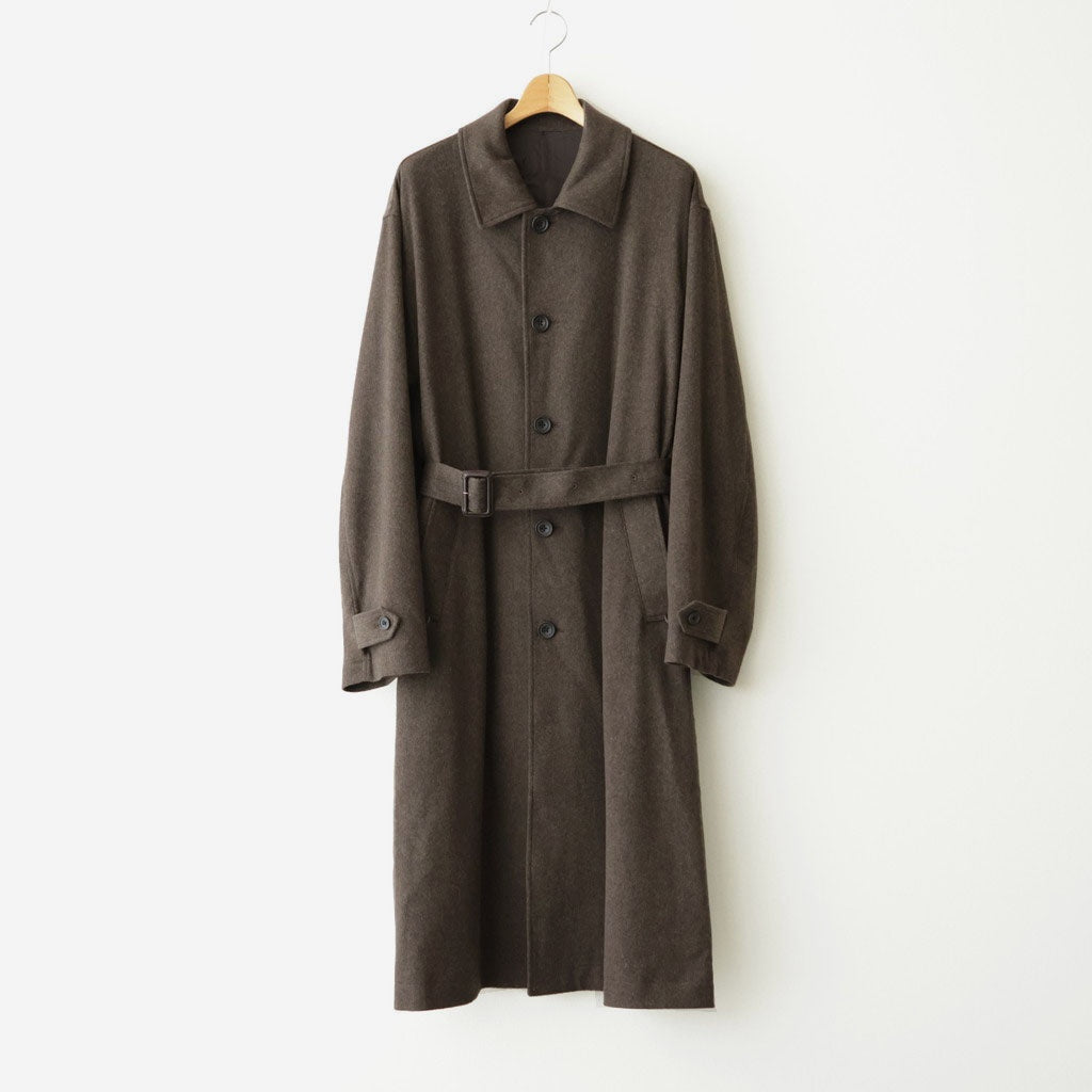 WOOL DOESKIN OVERSIZED INVESTIGATED COAT #GREY BROWN [ST.1531]