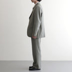 BLUEFACED WOOL TWO-TUCK SLACKS #KHAKI GRAY STRIPE [A26SP02BA]