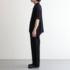 COTTON SHEER KNIT OPEN COLLAR SHIRT #BLACK [YK25SS0964S]