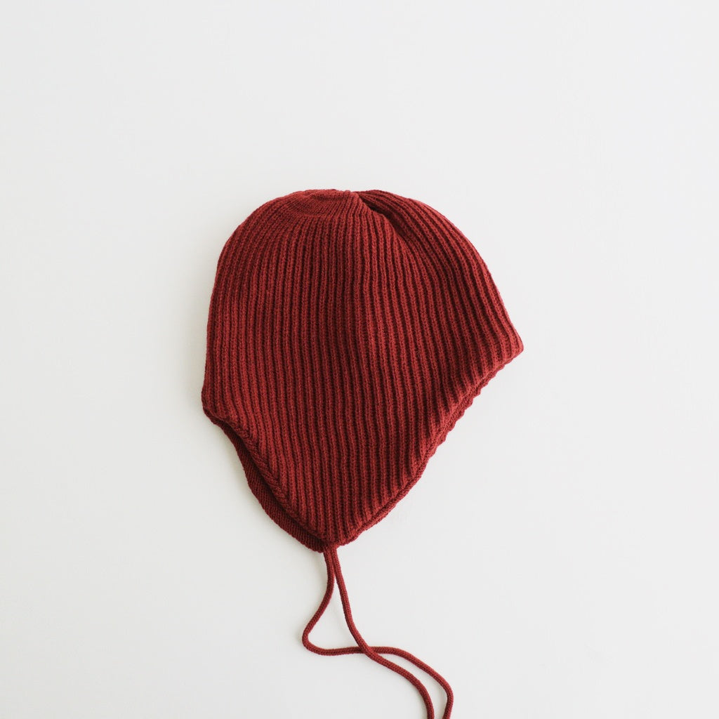 EAR FLAP BEANIE #MAROON [R5115-AW25]