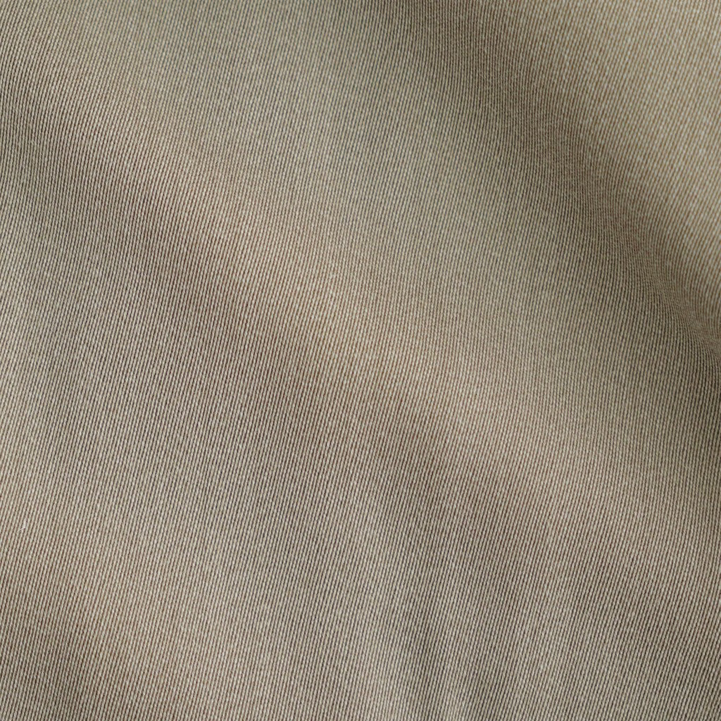 REVERSIBLE WOOL TWISTED TWILL / SHEEP LEATHER HALF COAT #KHAKI BEIGE CHAMBRAY × BLACK [A26AC01AN]