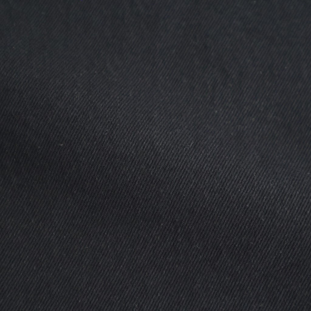綿デニム 製品洗い ワイドパンツ #BLACK [HQ-P015-051]
