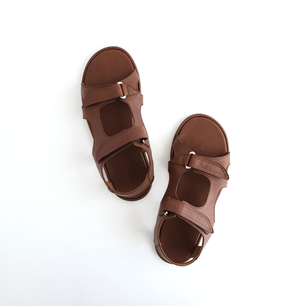 靴 SOFT LEATHER DOUBLE STRAP SANDALS 28cm SOFT LEATHER DOUBLE STRAP SANDALS #BROWN [A26SS06QD] - ciacura