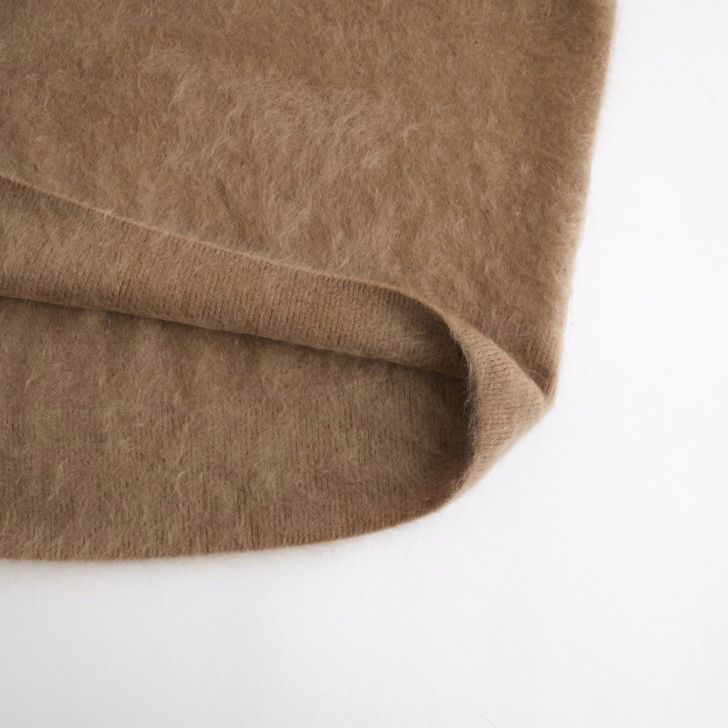 ROYAL CASHMERE FUR V NECK SWEATER #CAMEL [KRAGLW0910]