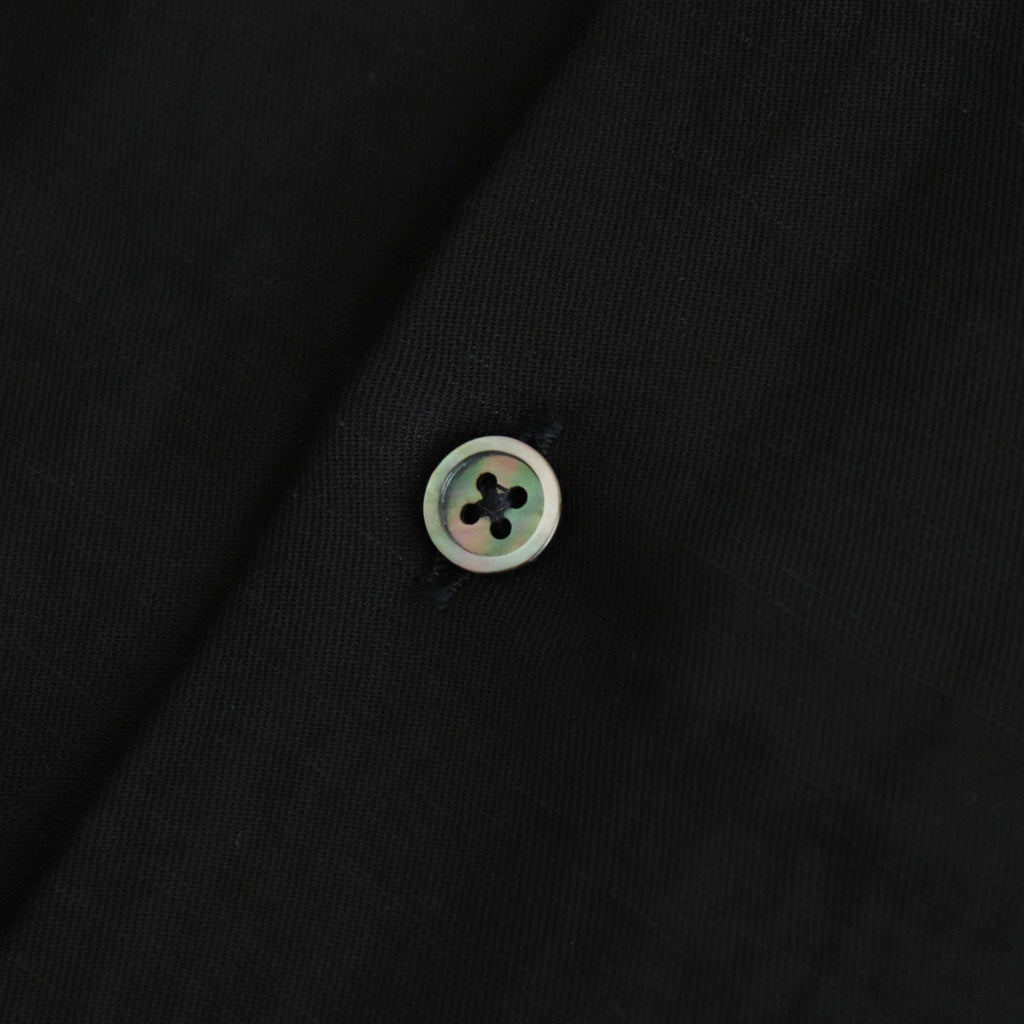 VIS/LI TWILL OVERSIZED OPEN COLLAR SS SHIRT #BLACK [ST.1154]