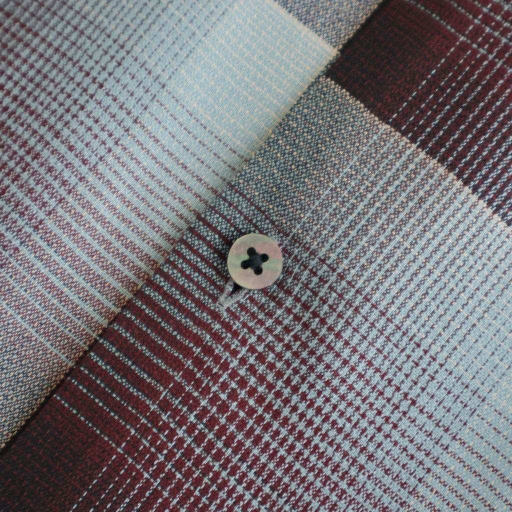 OMBRE OPEN COLLAR SHIRT #RED X MINT [26440501]