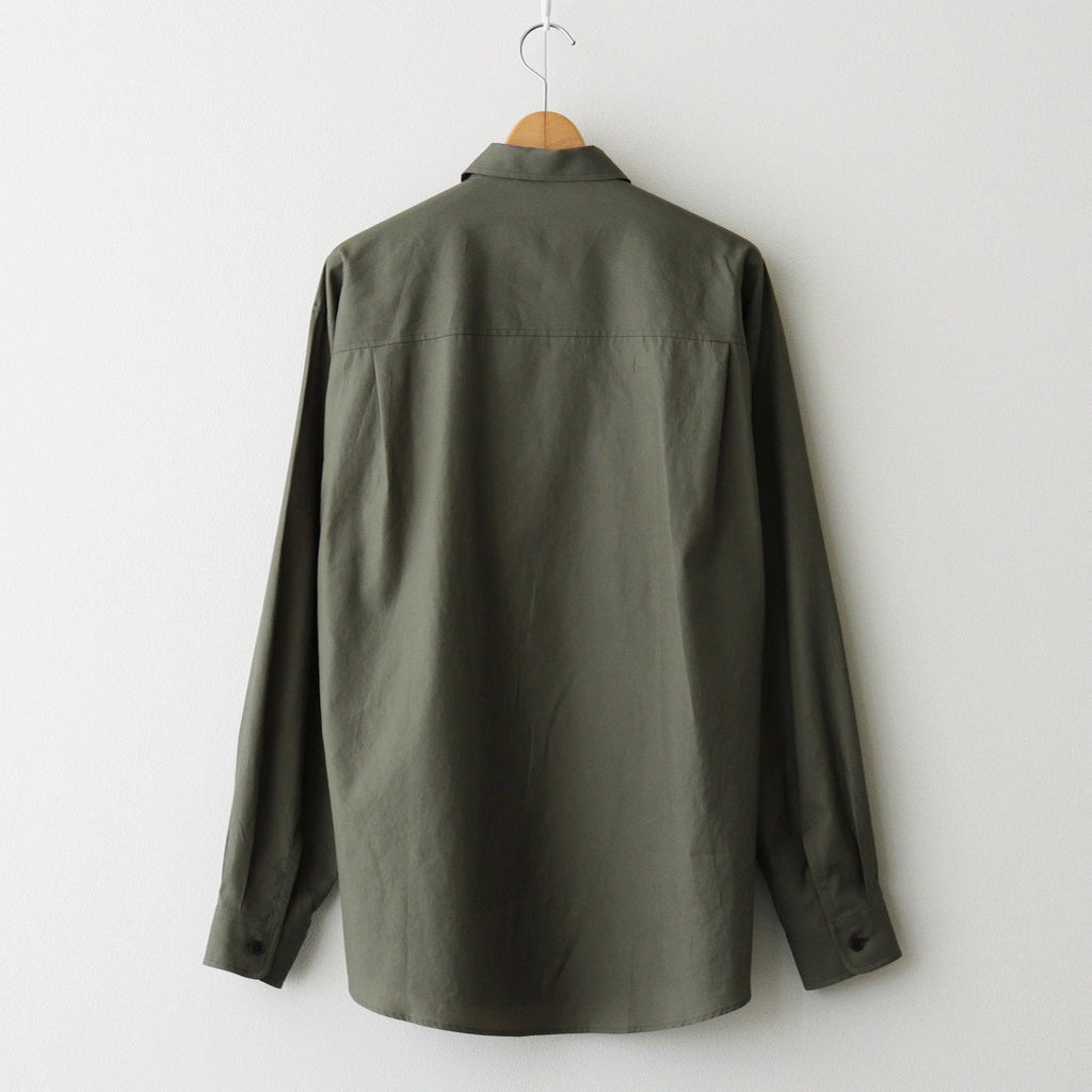 WASHED FINX TWILL BIG SHIRT #DARK OLIVE [A26AS02TN] - ciacura 三重