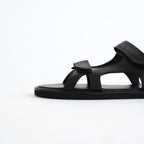 SOFT LEATHER DOUBLE STRAP SANDALS #BLACK [A26SS12QD]