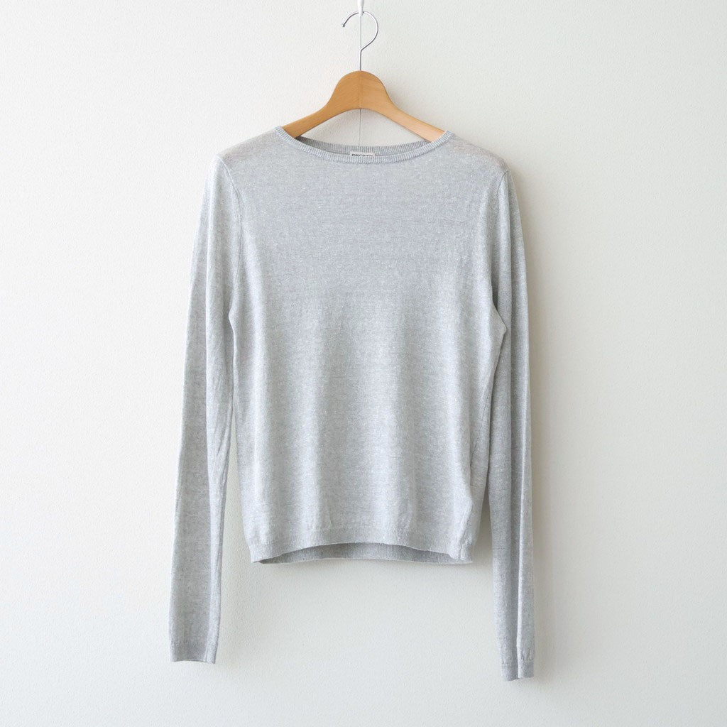LINEN 14G Pull Over #LIGHT GREY [I26SS-K3]