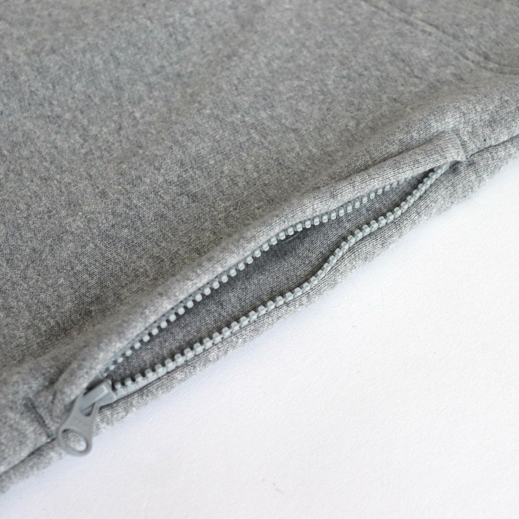 Brushed cotton fleece half zip hoodie #GRAY [HN-T024-051]