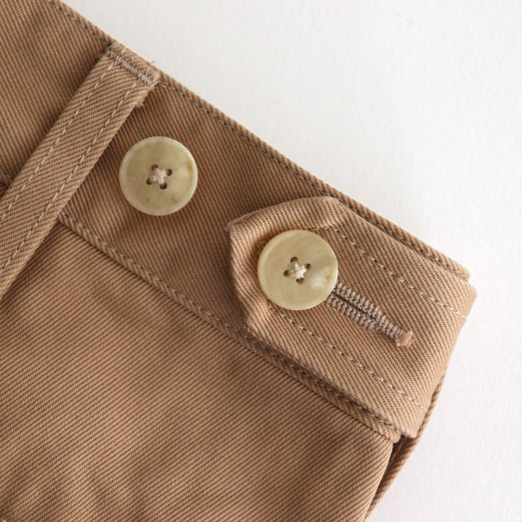 WASHED FINX CHINO ONE-TUCK PANTS #CAMEL BROWN [A25SP02FC]