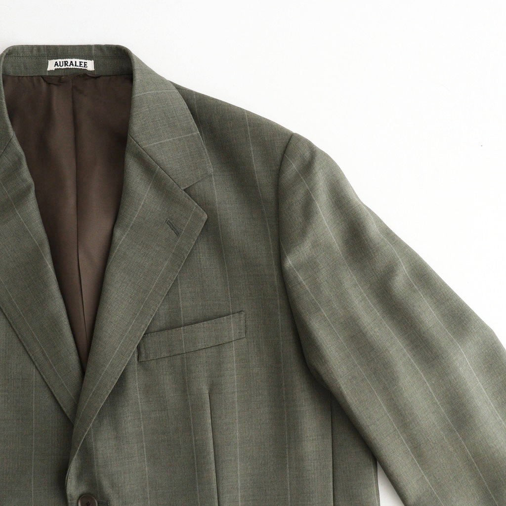 BLUEFACED WOOL JACKET #OLIVE GRAY STRIPE [A26AJ01BS]