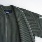 BATONER ウール梳毛片畔 ジップカーディガン #KHAKI [HR-N003-051]