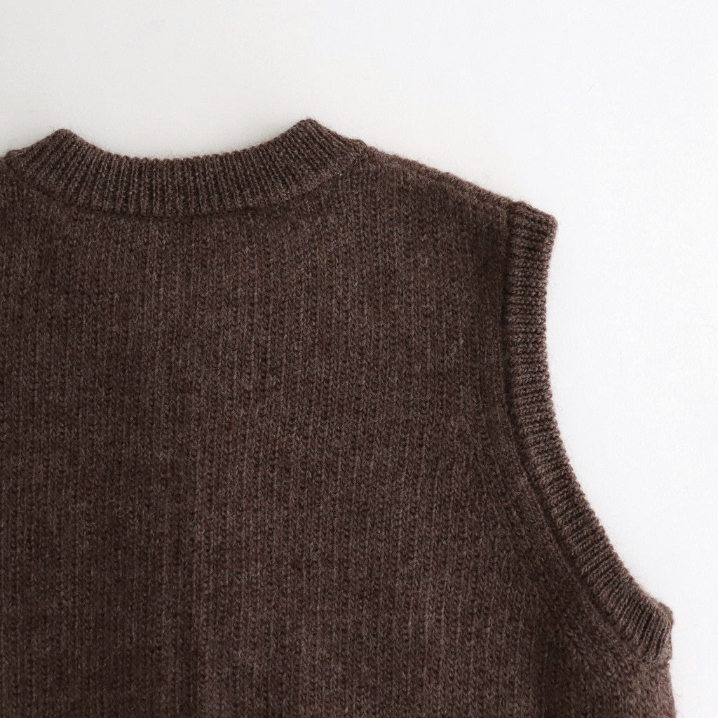 L-G Zip-up Vest #Brown [2403-020]