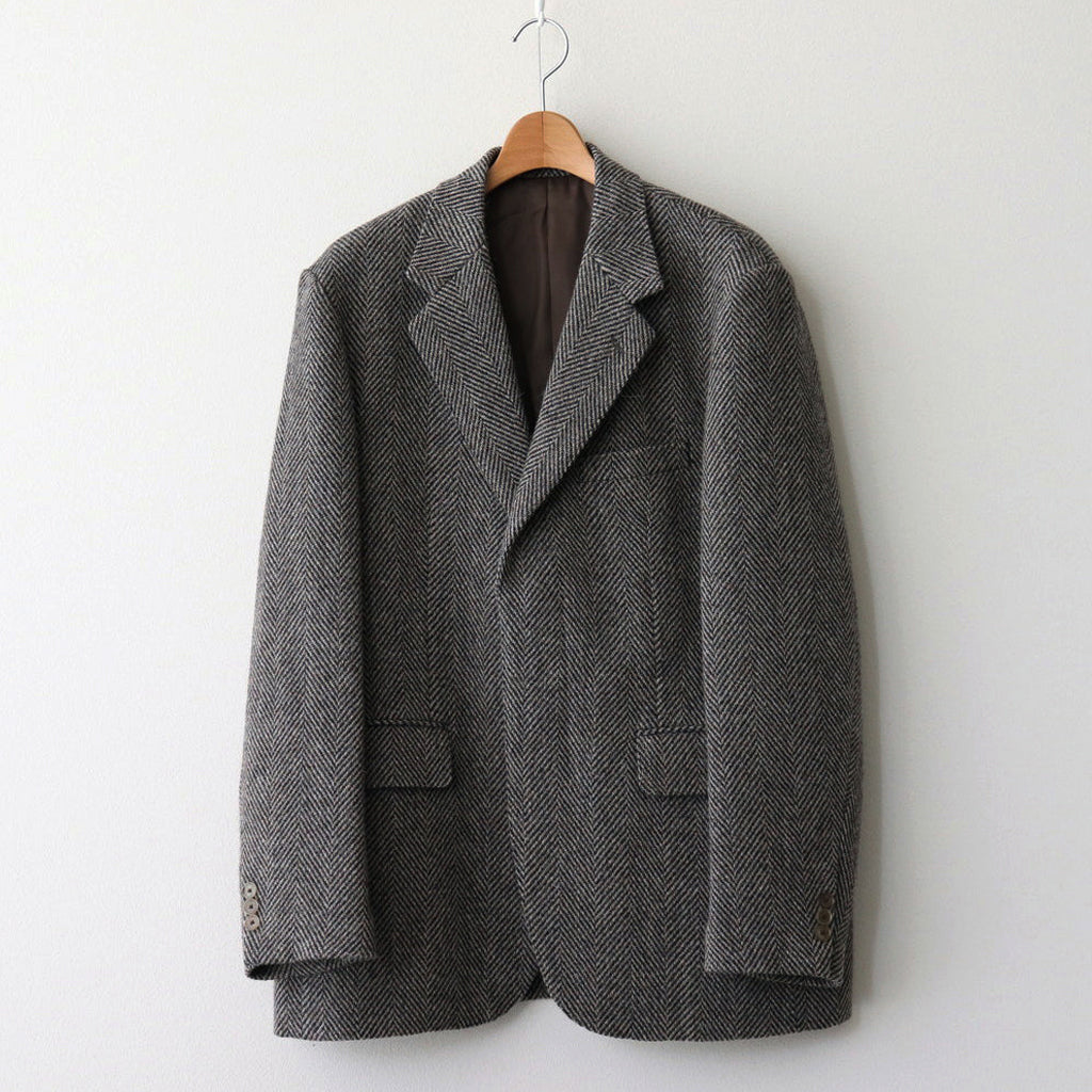 LAMA SHETLAND WOOL TWEED OVER JACKET #KHAKI TWEED [A24AJ02LS]