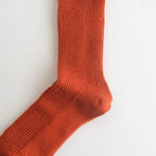 WASHI/RECYCLED COTTON RIB CREW SOCKS #D.ORANGE [R1535-AW25]