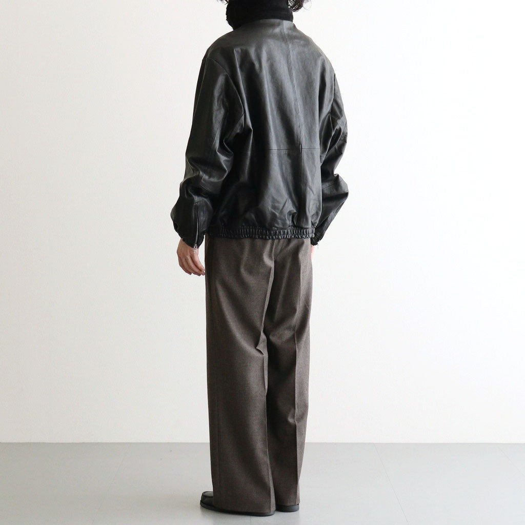 MOUTON COLLAR CALF ZIP JACKET #BLACK [ST.1549]