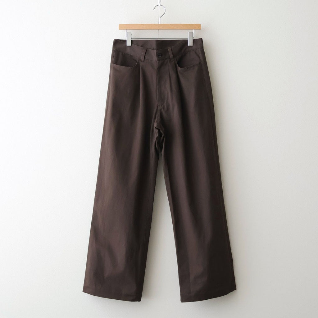 BRUSHED CHINO ONE TUCK WIDE PANTS #BROWN [ST.1399] – ciacura