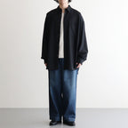 Extra Fine Wool L/S Oversized Regular Collar Shirt #BLACK [GM251-50092B]