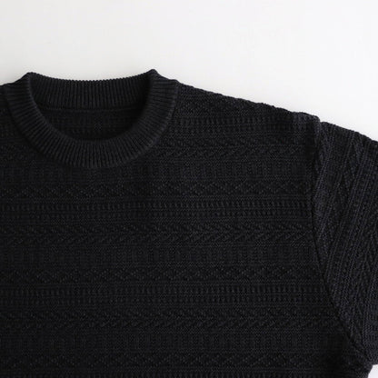 Fair Isle Links Knit #Black [2403-005]