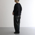 Rib Pattern Half Zip Polo #Black [2501-012]