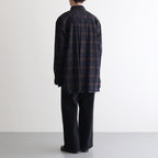 OVERSIZED LAYERED FLANNEL SHIRT #DARK NAVY CHECK [ST.463]