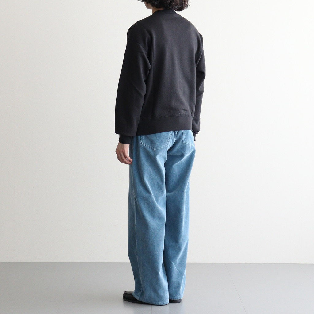 GARMENT-DYED FINX CORDUROY 5P WIDE PANTS #DUSTY BLUE [A26AP01FX]