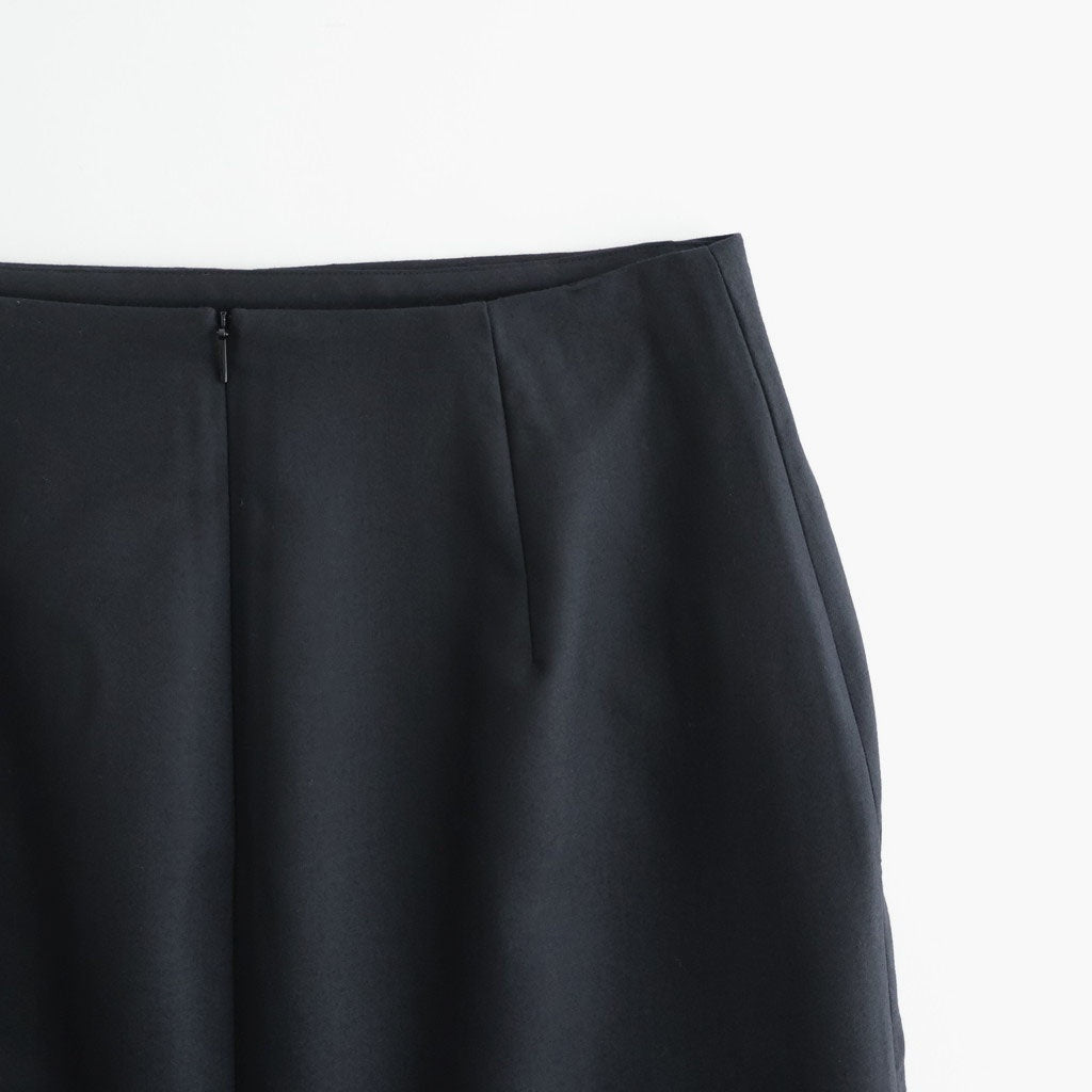TENSE WOOL DOUBLE CLOTH SLIT SKIRT #BLACK [A26AS02HP]