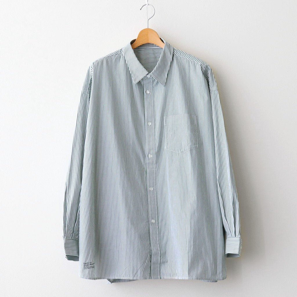 CORPORATE UNIFORM L/S SHIRT #GREEN STRIPE [FSC253-50105B]