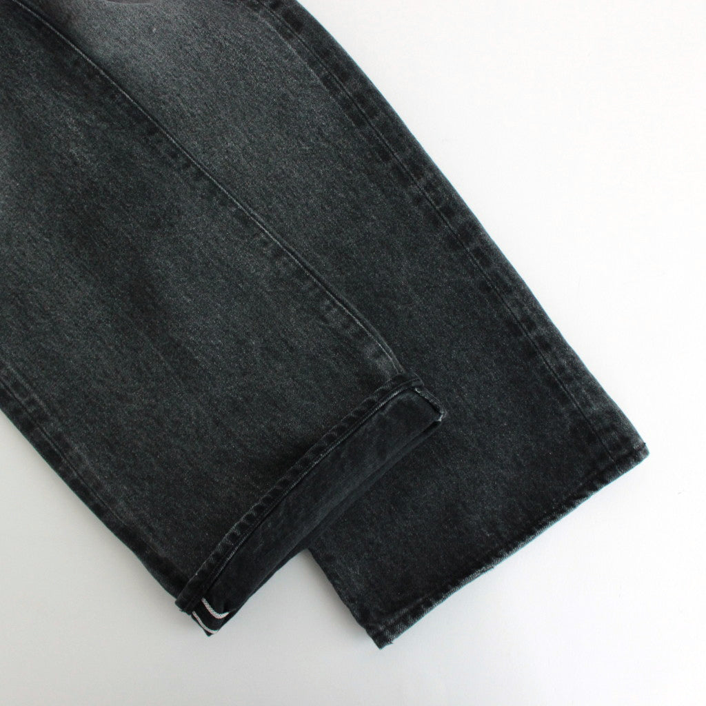 SELVEDGE FADED HEAVY DENIM PANTS #FADED BLACK [A24AP03DH]