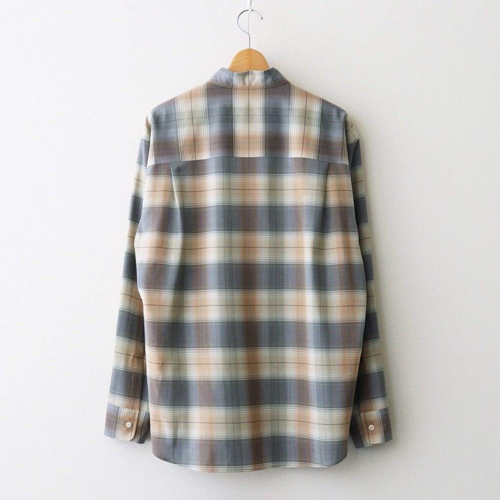 SUPER LIGHT WOOL CHECK SHIRT #LIGHT BROWN CHECK [A26SS01LC