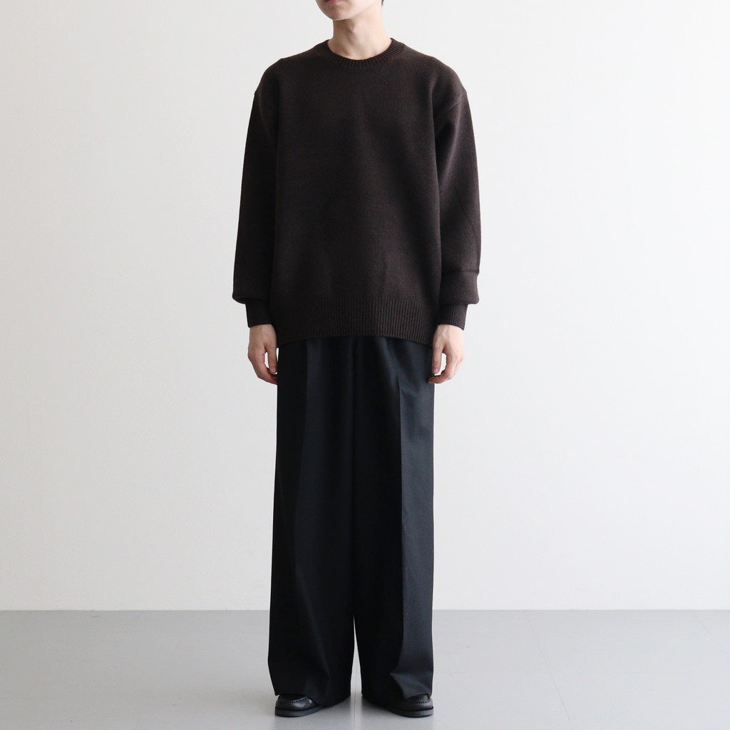 EXTRA FINE WOOL WARM KNIT CREW NECK LS #DARK BROWN [ST.1289