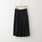 WOOL KID MOHAIR HOPSACK PLEATED SKIRT #DARK NAVY [A26SS04MH]
