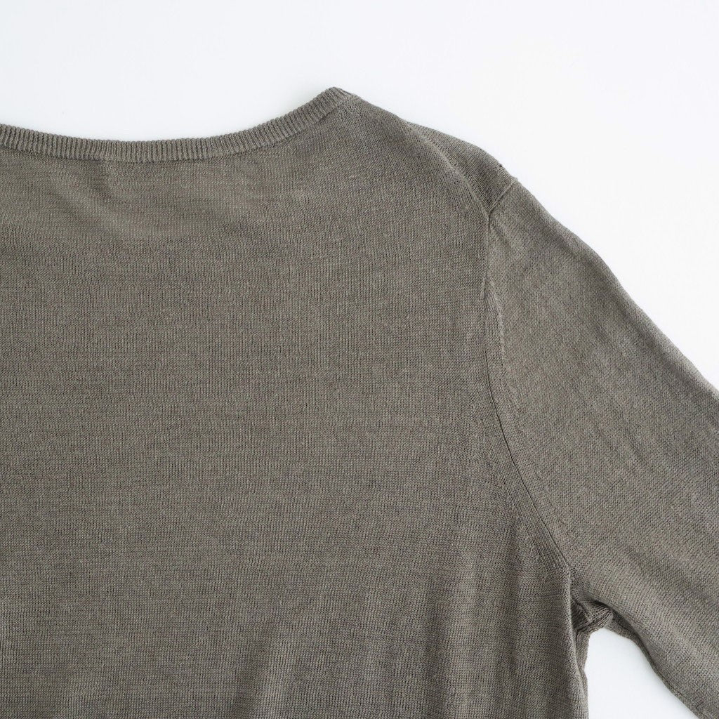 LINEN 14G Pull Over #GREY KHAKI [I26SS-K3]