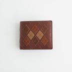 argyle half folded wallet #argyle brown [zw-c-hfw]