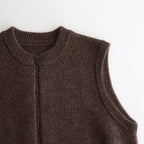 L-G Zip-up Vest #Brown [2403-020]