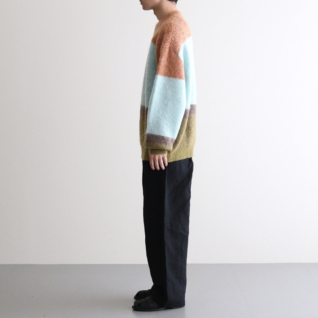 MOHAIR BORDER CREWNECK SWEATER #PINK [YK23FW0572S]