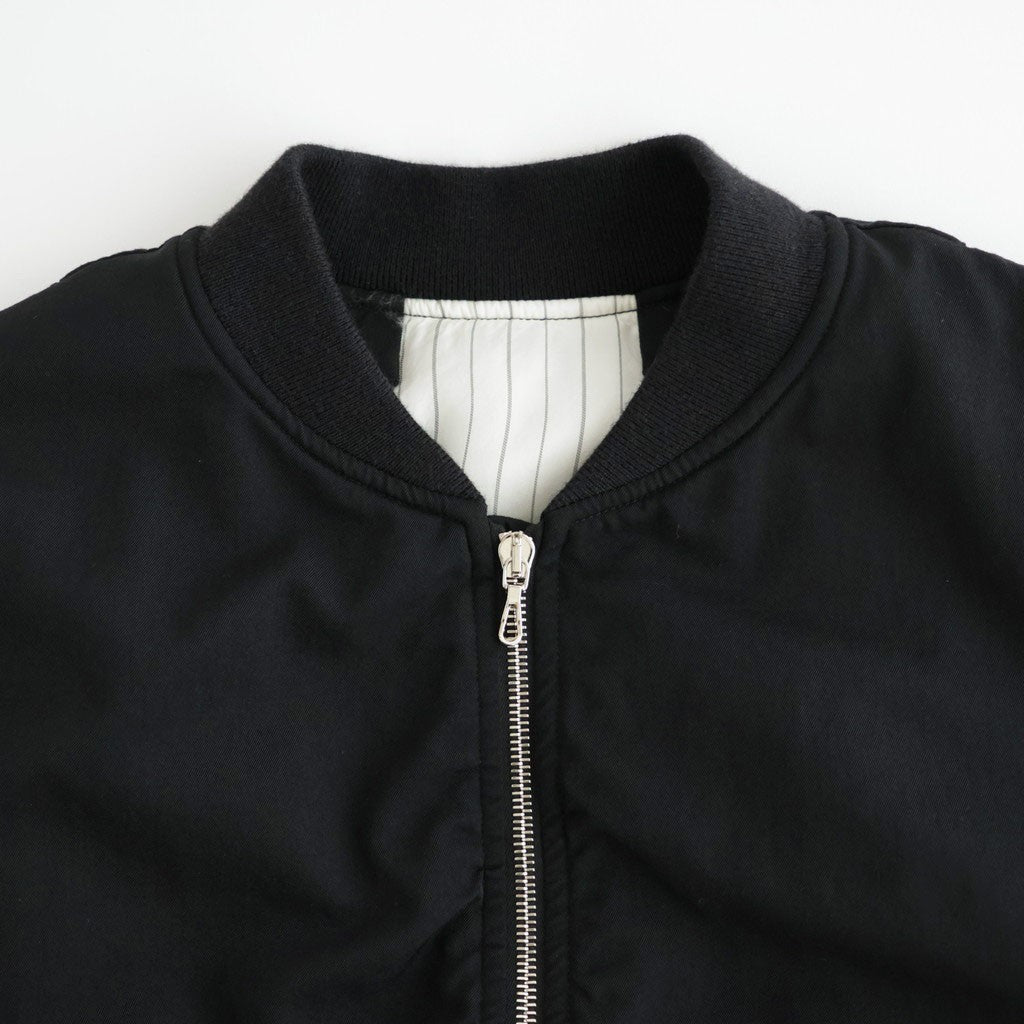 Fulled Wool Twill Flight Jacket #BLACK [GU263-30411]